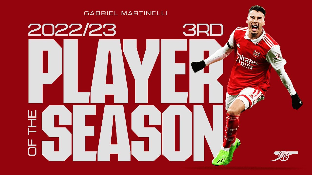 گابریل مارتینلی به عنوان سومین بازیکن برتر تیم در فصل ۲۰۲۲/۲۳ انتخاب شد