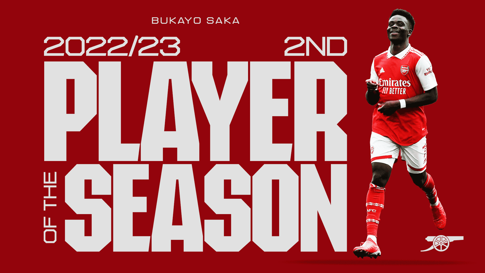 بوکایو ساکا به عنوان دومین بازیکن برتر تیم در فصل ۲۰۲۲/۲۳ انتخاب شد